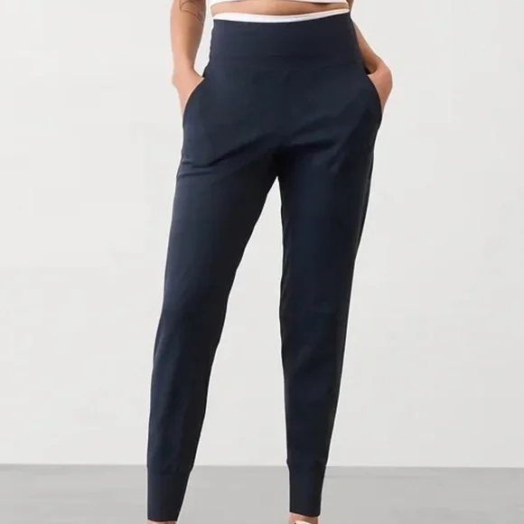 Athleta Women's Venice High Rise Joggers pants Navy Small Brand New Condition! S - Picture 3 of 5